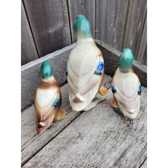 Vintage Royal Copley Ducks, Mallards Family Tall 9" and Two Smaller 6" - Picture 5 of 8
